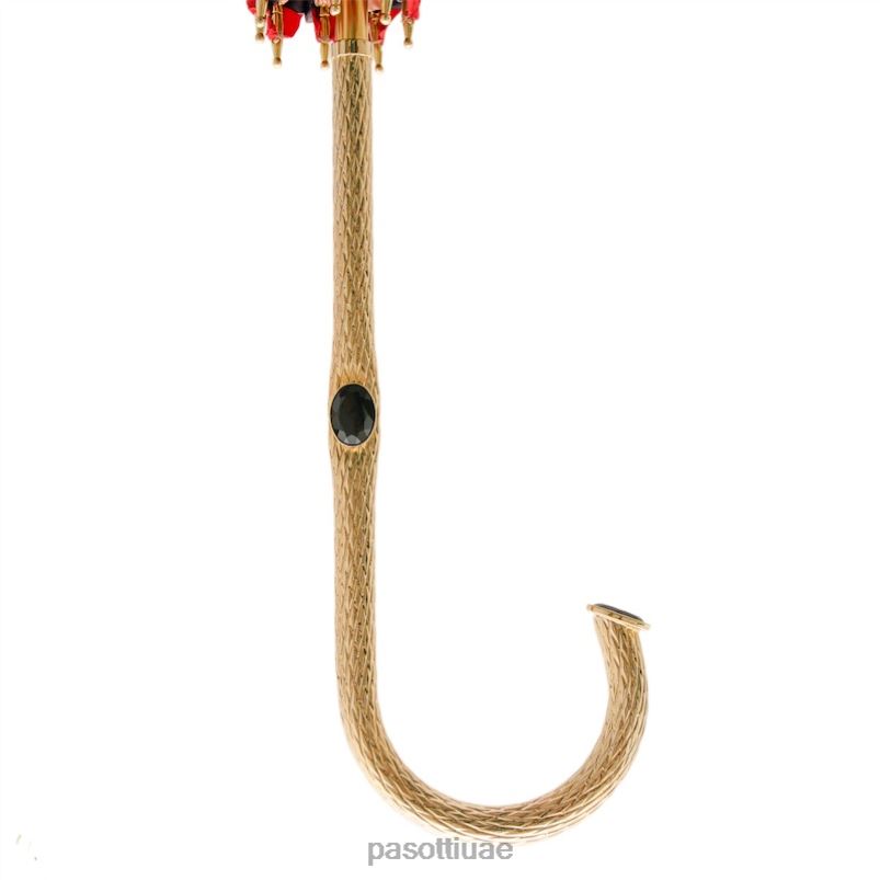 مظلة | 189 5a488-92 p5 - مظلة حمراء بطبعة جلد الفهد، قماش مزدوج PASOTTI Z446V417